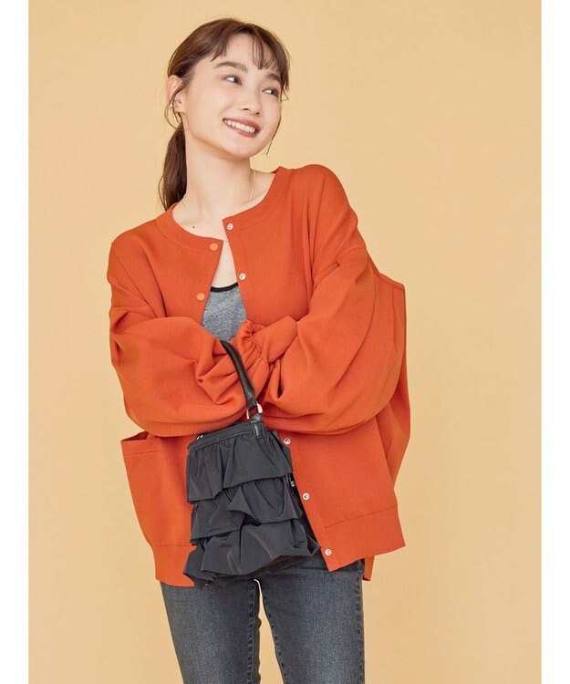 AMERICAN HOLIC エコカルットクルーネックカーディガン Terracotta