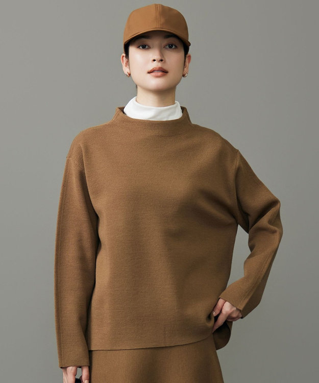 自由区 【セットアップ対応】ウールミラノボトルネック ニット モカ