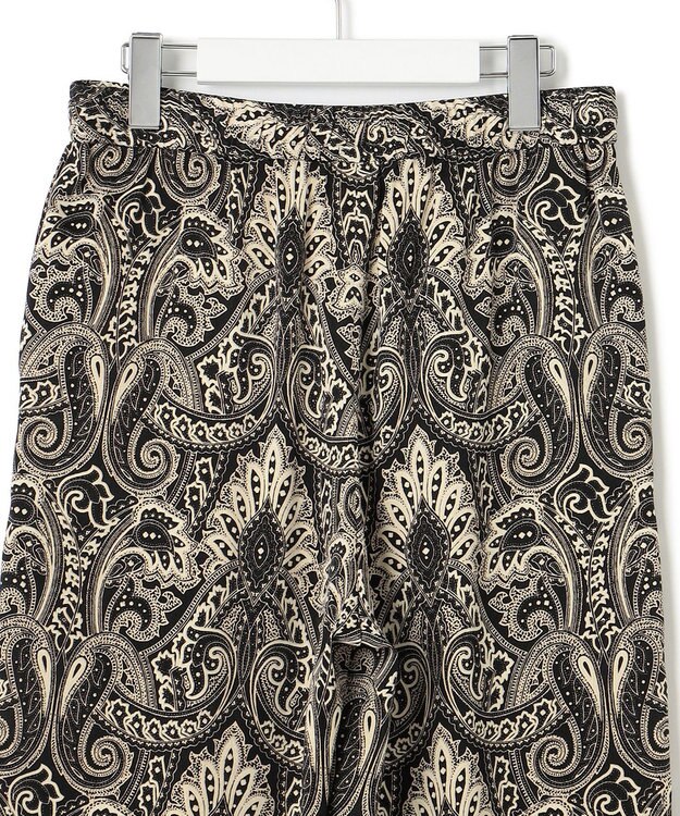 23区 L 【洗える】フレンチペイズリーサテン ワイドパンツ ブラック系5