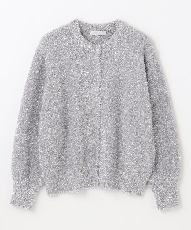 ANY シャイニーニットカーディガン シルバー