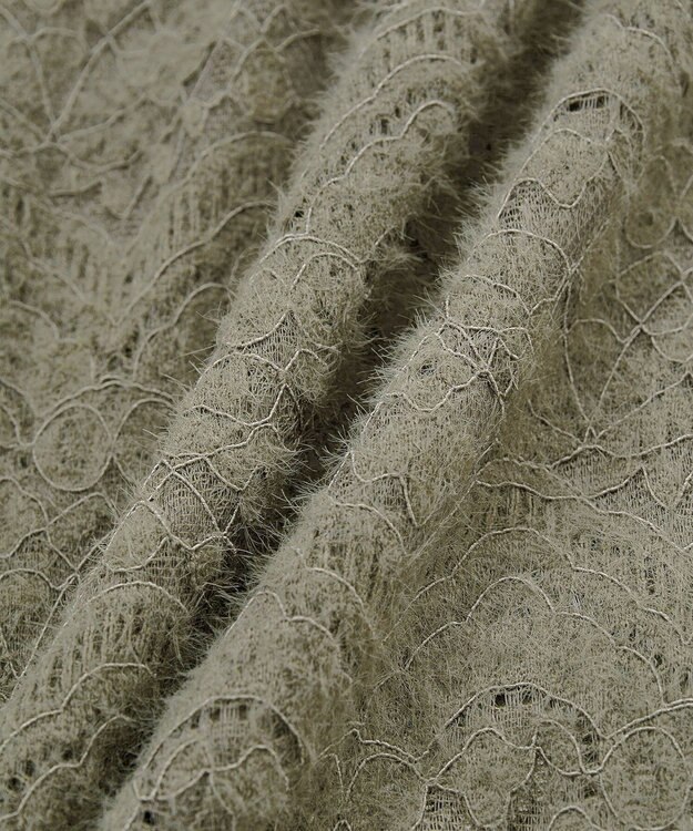 Green Parks 起毛レースティアードスカート Gray Beige