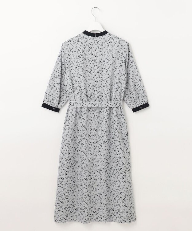 J.PRESS LADIES 【洗える】 スパンローンフラワー バンドカラー ワンピース サックスブルー系5