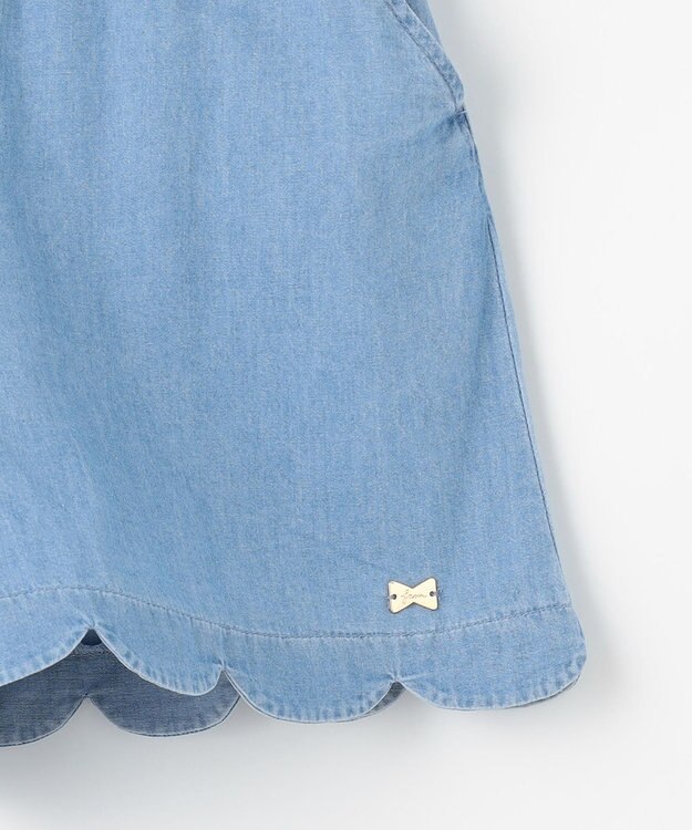 ANY KIDS 裾スカラップ ショートパンツ ブルーデニム