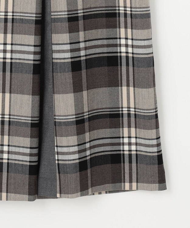 J.PRESS LADIES 【洗える】テトロンレーヨン/ウール milledタータン スカート ベージュチェック系