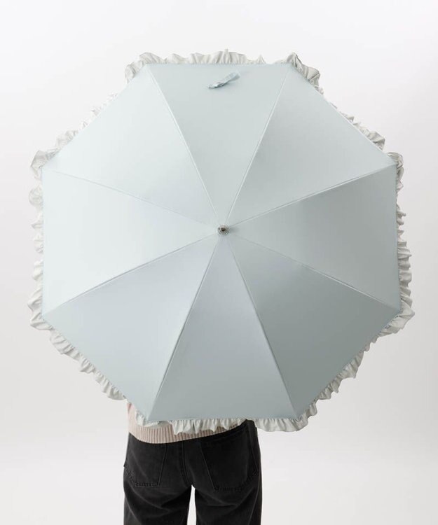 AURORA 【WEB限定】フリル晴雨兼用傘（1段スライドショート） ミントグリーン