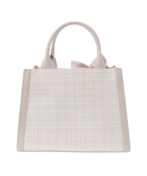 Maison de FLEUR スカーフ付きツイード2Wayトートバッグ Light Pink