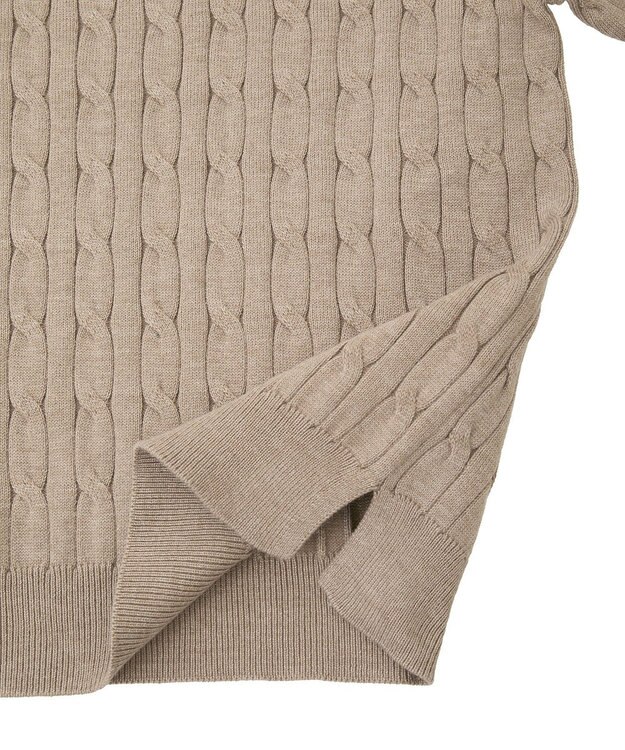 AMERICAN HOLIC ケーブル5分袖ニットプルオーバー Beige