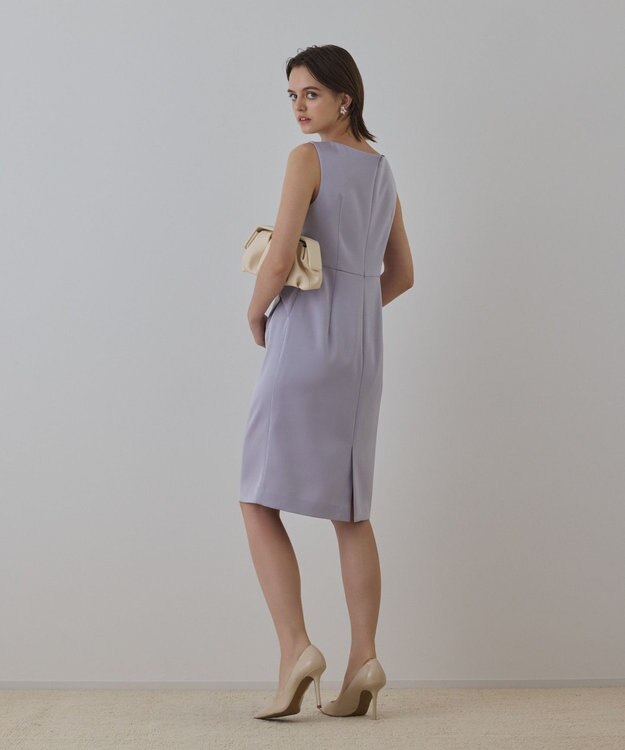 GRACE CONTINENTAL サテンクロスドレープワンピース ラベンダー