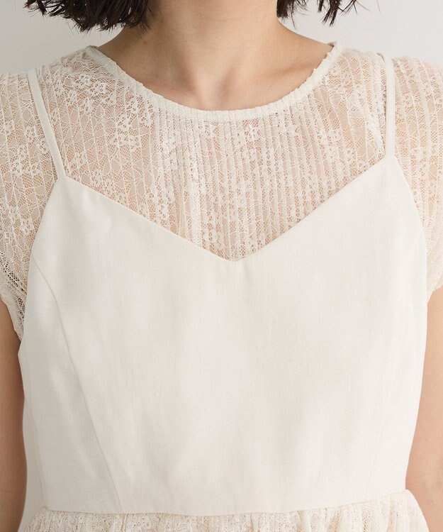 Green Parks ・ＥＬＥＮＣＡＲＥ　ＤＵＥ　ドッキングレースブラウス Off White