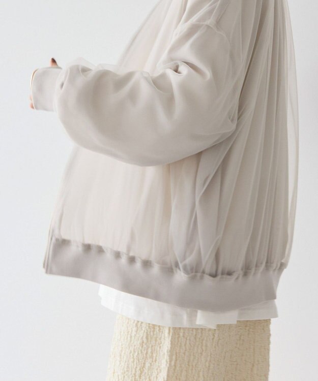 AMERICAN HOLIC リバーシブルシフォン×チュールブルゾン Light Gray