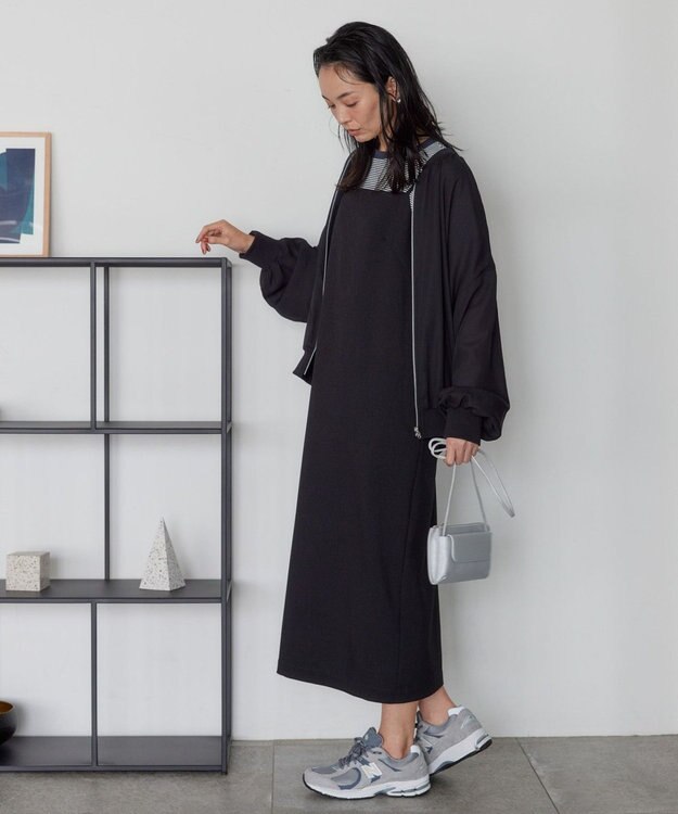 AMERICAN HOLIC リバーシブルシフォン×チュールブルゾン Black