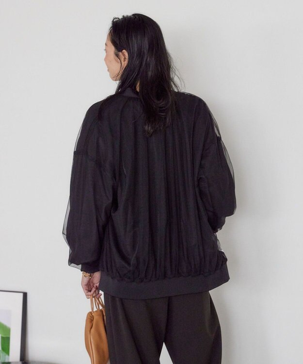 AMERICAN HOLIC リバーシブルシフォン×チュールブルゾン Black