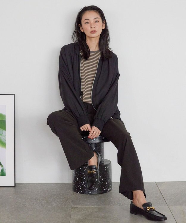 AMERICAN HOLIC リバーシブルシフォン×チュールブルゾン Black