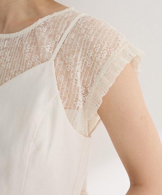 Green Parks ・ＥＬＥＮＣＡＲＥ　ＤＵＥ　ドッキングレースブラウス Off White