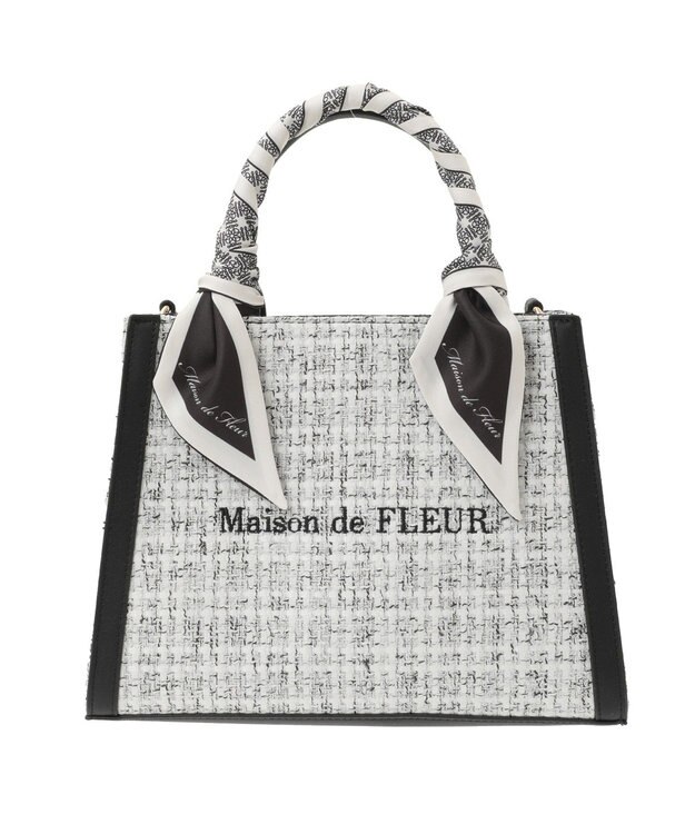 スカーフ付きツイード2Wayトートバッグ / Maison de FLEUR