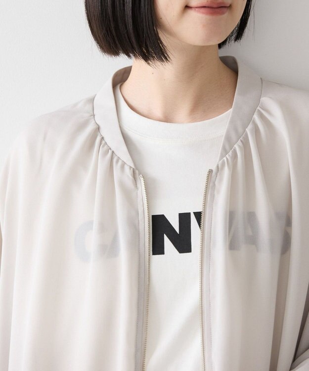 AMERICAN HOLIC リバーシブルシフォン×チュールブルゾン Light Gray