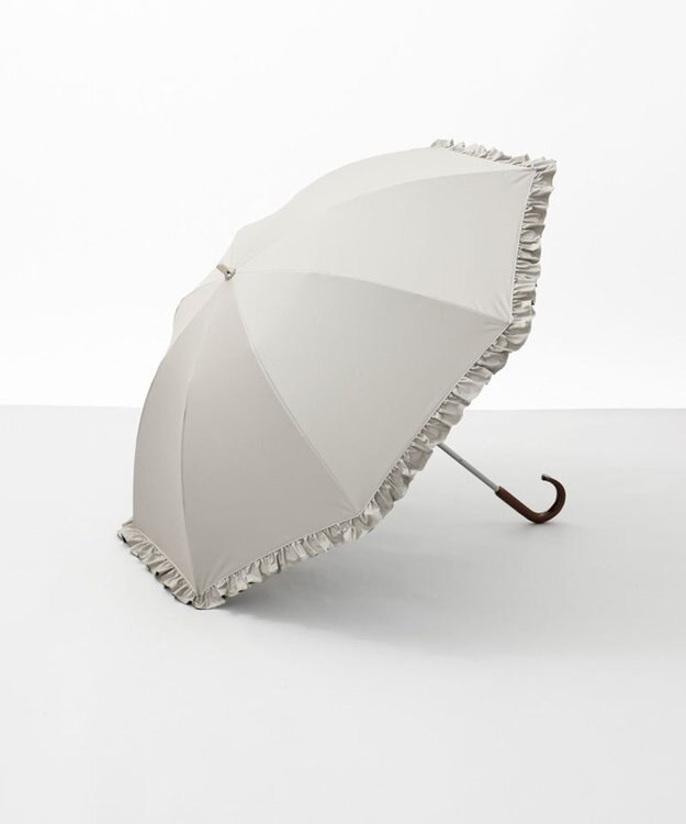 AURORA 【WEB限定】フリル晴雨兼用傘（1段スライドショート） ライトベージュ