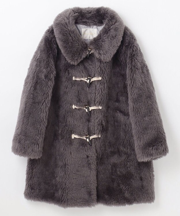 GRACE CONTINENTAL ウールボアショートコート チャコール