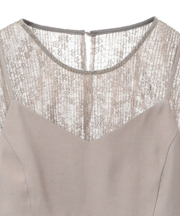 Green Parks ・ＥＬＥＮＣＡＲＥ　ＤＵＥ　ドッキングレースブラウス Gray Beige