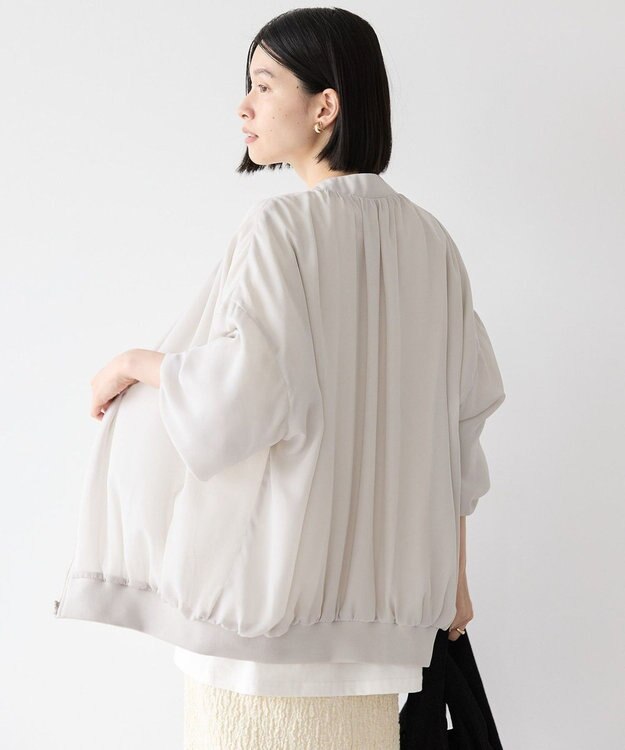 AMERICAN HOLIC リバーシブルシフォン×チュールブルゾン Light Gray