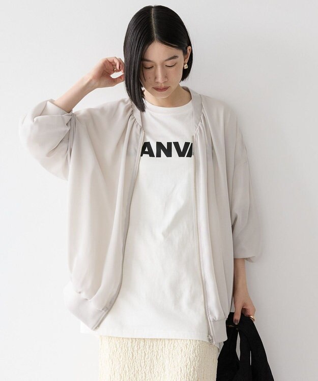 AMERICAN HOLIC リバーシブルシフォン×チュールブルゾン Light Gray