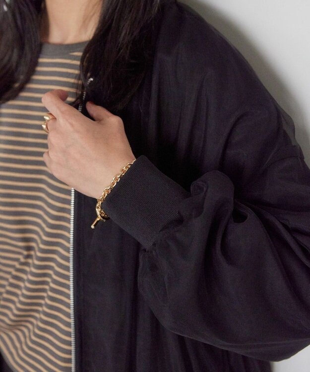 AMERICAN HOLIC リバーシブルシフォン×チュールブルゾン Black