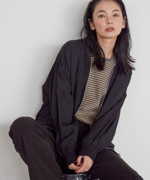 AMERICAN HOLIC リバーシブルシフォン×チュールブルゾン Black