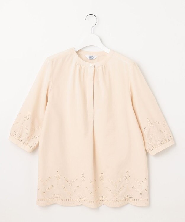 J.PRESS LADIES 【WEB限定カラーあり・洗える】セルロース刺繍 ブラウス アイボリー系