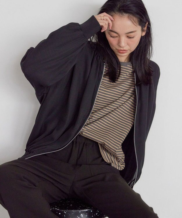 AMERICAN HOLIC リバーシブルシフォン×チュールブルゾン Black