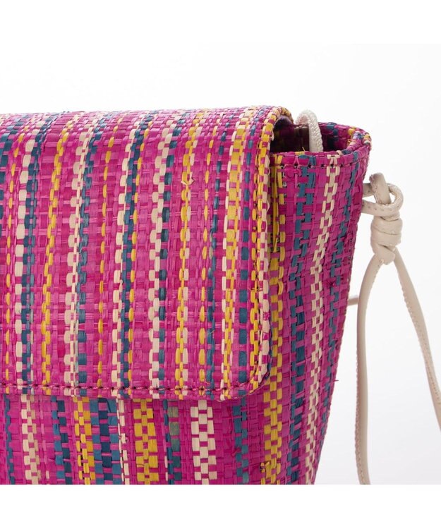 UNBILLION kakatoo ラフィアストライプミニショルダーバッグ ピンク