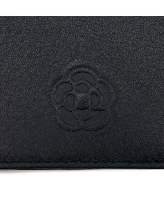 CLATHAS ワッフル リール付きパスケース ネイビー