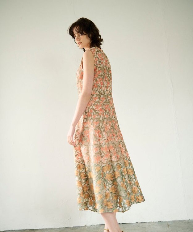 GRACE CONTINENTAL サラサオーナメントドレス オレンジ