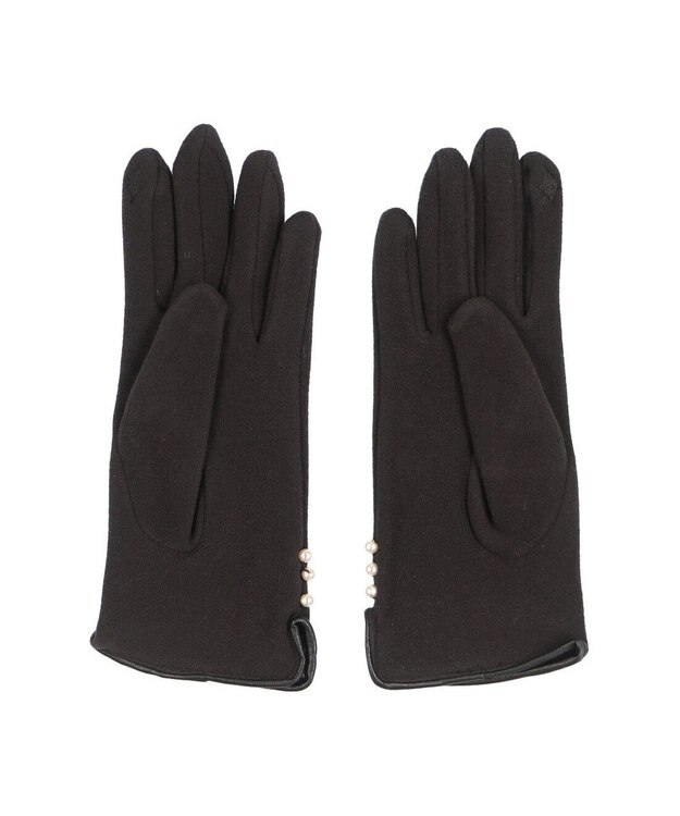 UNBILLION カシュネ cache nez / パールビーズ付きジャージー手袋 ブラック
