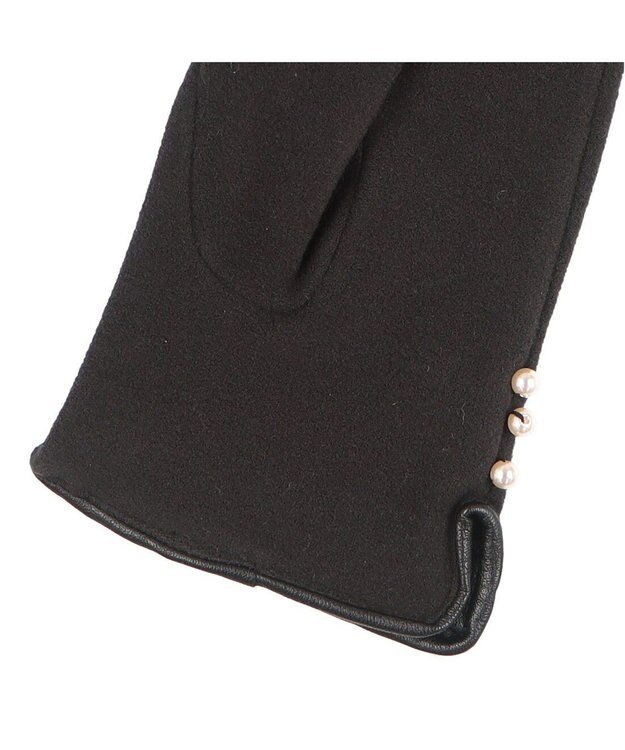 UNBILLION カシュネ cache nez / パールビーズ付きジャージー手袋 ブラック