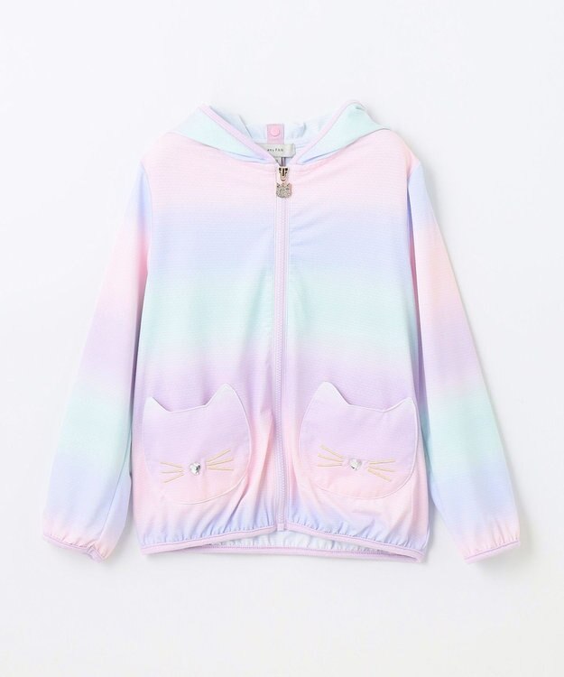 ANY KIDS サラサラ UVカット パーカー レインボー