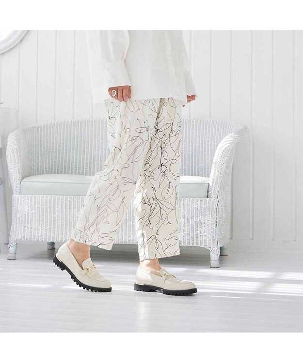 MODE ET JACOMO <carino>【レイン対応】タンクソールビットローファー アイボリーカタオシ