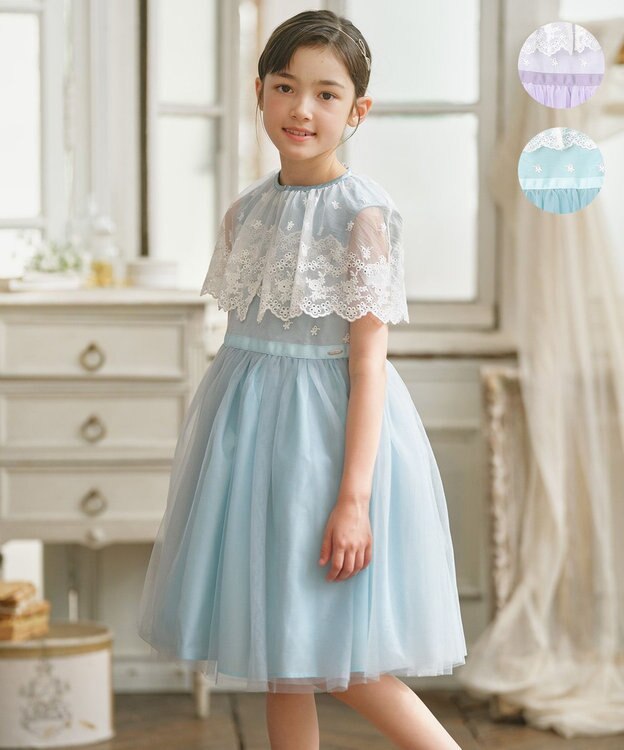 組曲 KIDS 【150-160㎝】ケープセット ドレス ミントグリーン