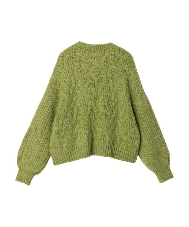 Green Parks armonia. ケーブルニットプルオーバー Light Green