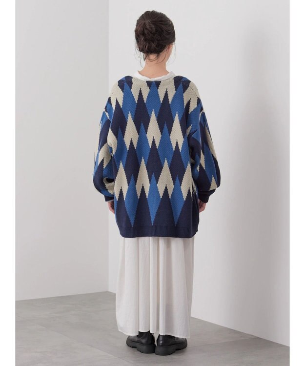 CRAFT STANDARD BOUTIQUE 【男女兼用】アーガイル柄カーディガン Blue