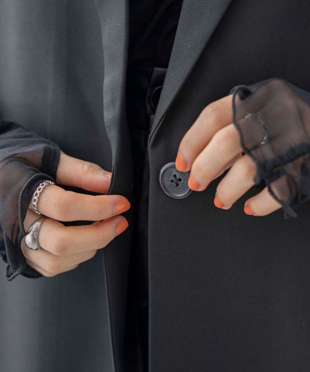 WEGO サイドリボンテーラードベスト ブラック