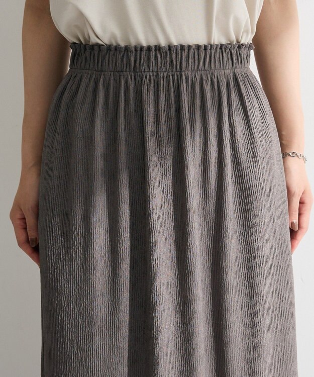 Green Parks ウェーブジャガードイージースカート Gray