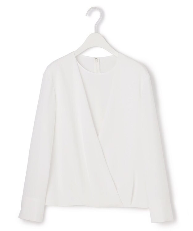 ICB 【洗える】 ストレッチジョーゼット カシュクールブラウス オフホワイト系