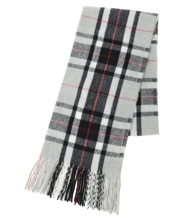 Green Parks カシミヤライクチェックストール Light Gray