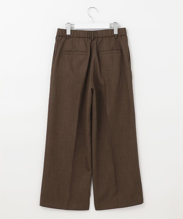 自由区 【接触冷感・速乾・UVカット・撥水・防シワ】リネンライクツイル ワイドストレート ダークブラウン系