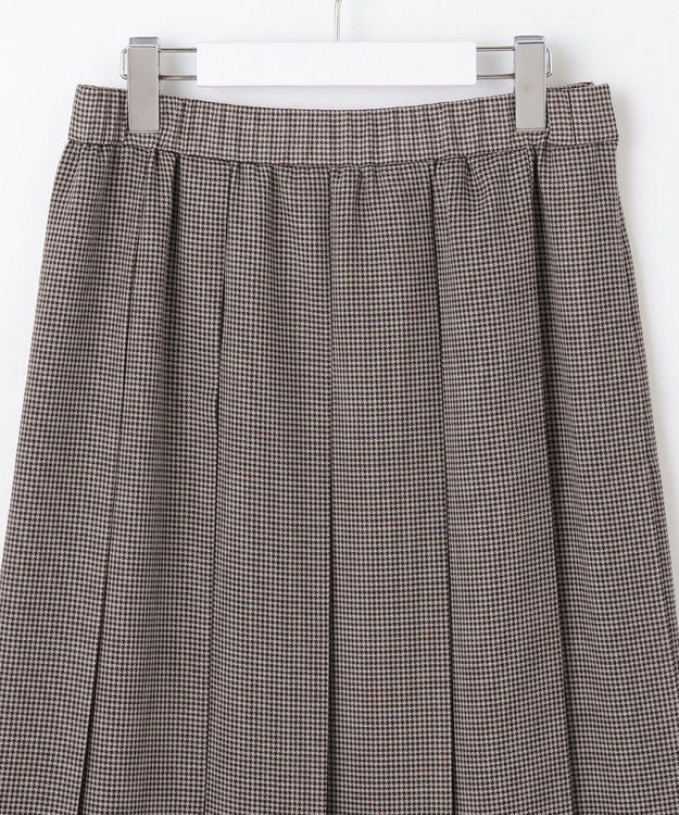 自由区 【セットアップ対応・洗える】ハイツイストビエラプリーツ スカート ブラウン系チェック