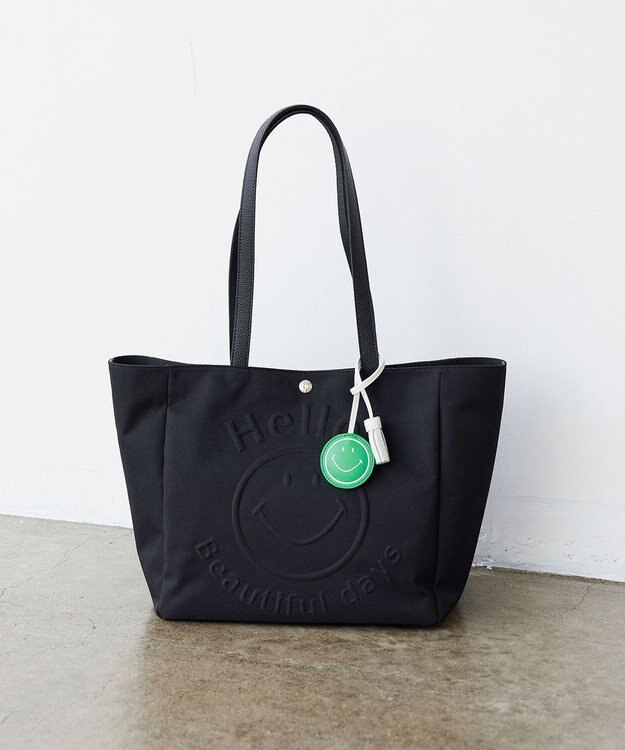 TOPKAPI 【Breath TOPKAPI】SMILE COLLECTION エンボス スマイル ビッグ トートバッグ /スマイルチャーム付き