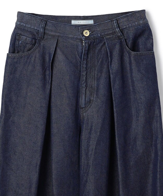 BEIGE， FRANKLIN / ドレープタックワイドパンツ Indigo