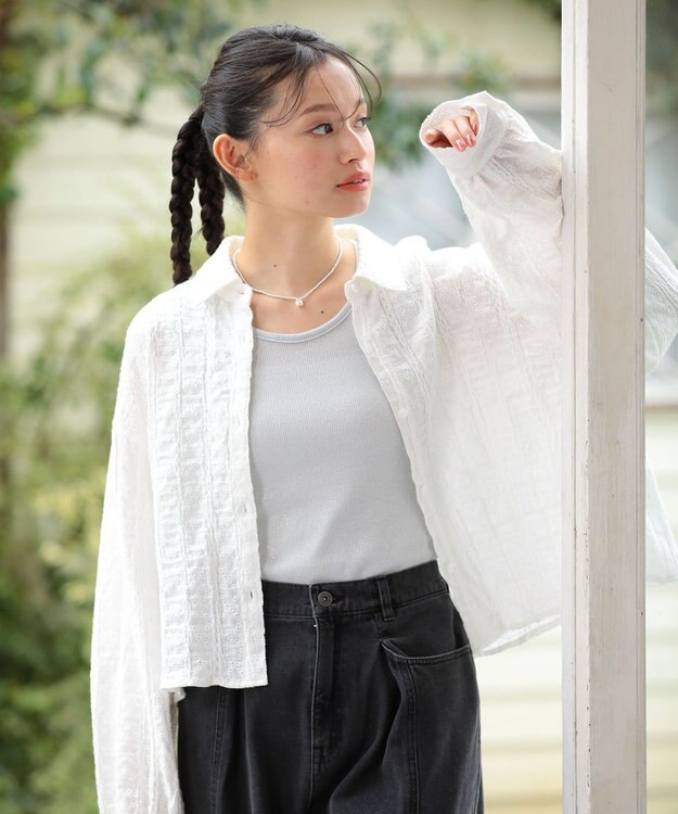 Green Parks ・Ｐｅｔｉｔ　Ｆｌｅｕｒ　ラメリブタンクトップ Black