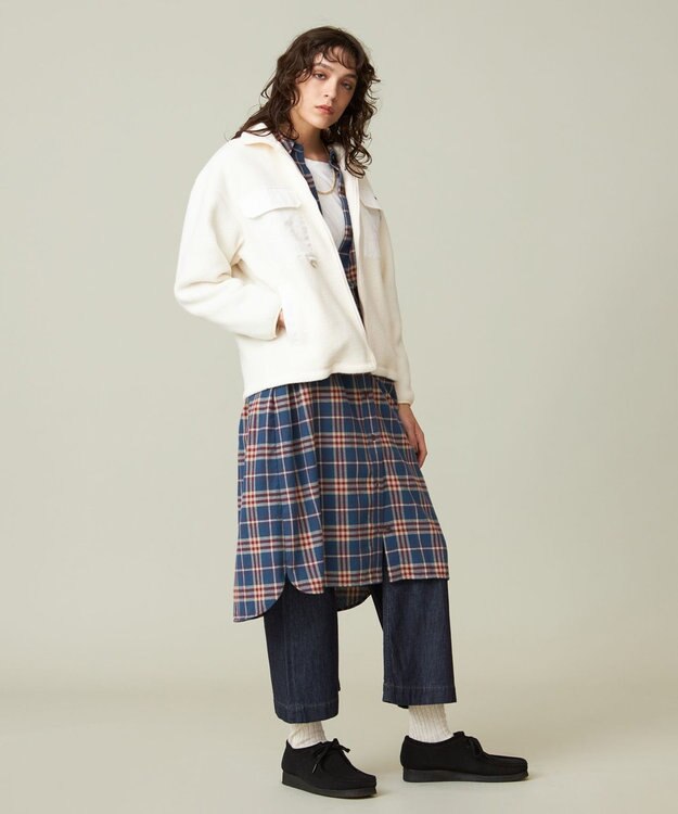 J.PRESS YORK STREET 【UNISEX】フリース フルジップブルゾン アイボリー系