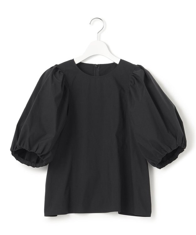 23区 【一部店舗限定/洗える】ハイカウントウェザーストレッチ パフスリーブ ブラウス ブラック系